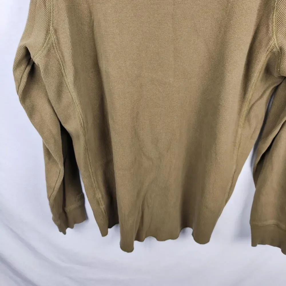 The North Face Shirt Mens XL Brown Thermal Waffle Knit Crew Long Sleeve Top